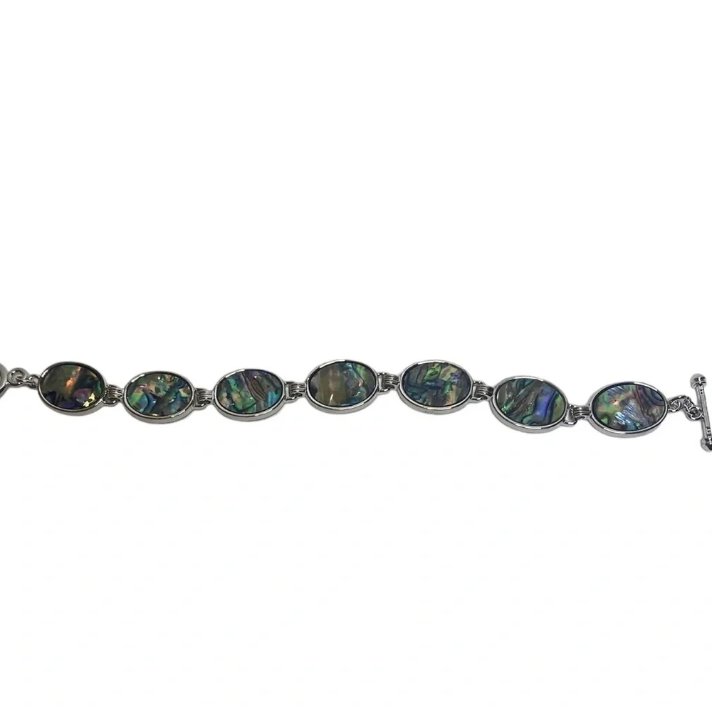 Abalone Shell Oval Shaped Link Bracelet